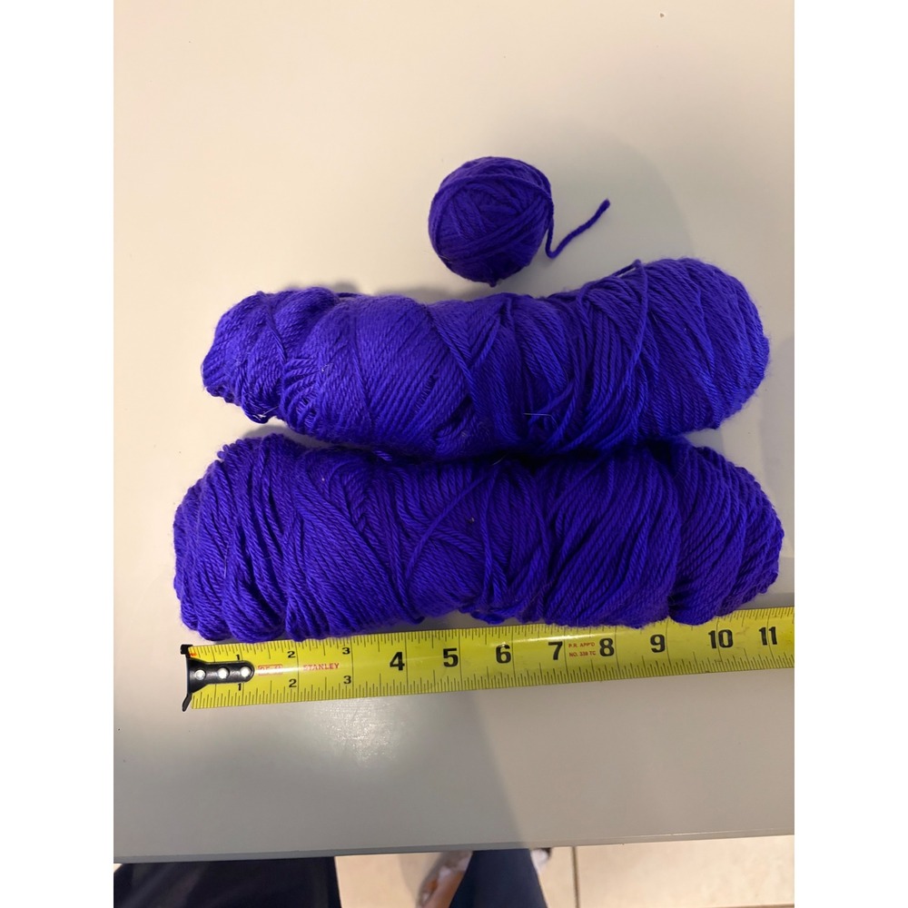 Royal Blue Acrylic Yarn Bundle 2 Skeins Plus Starter Ball Knitting Crochet Craft - Picture 3 of 3